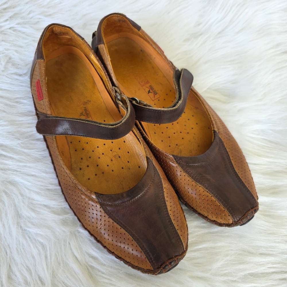 PIKOLINOS Two-Tone Brown Women's Shoes Loafers Size 38 US 8